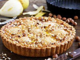 Tarta z gruszkami, orzechami i ricottą
