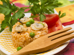 Risotto z mulami i groszkiem