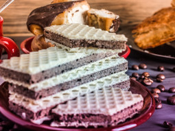 Wafelki z masą kawową