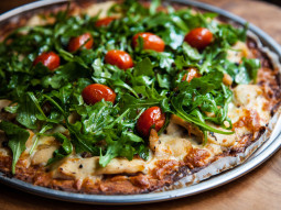 Pizza z kurczakiem, truflami i rukolą