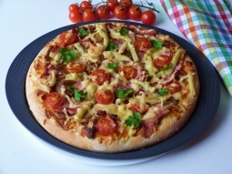 Pizza z boczniakami i fasolką
