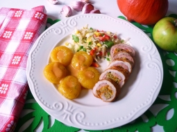 Roladki z mielonką, jabłkiem i dynią
