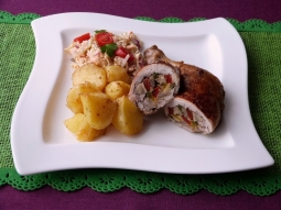 Udko z kurczaka z papryką i pieczarkami