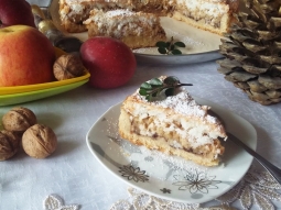 Ciasto   jabłkowo kokosowe   z orzechami i nutellą