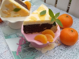Makowe ciasto z mandarynką i lemon curd