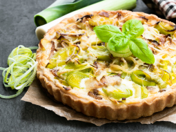 Tarta z porem i boczkiem