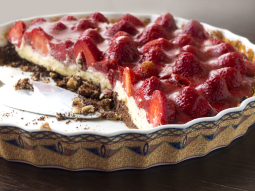 Tarta panna cotta z truskawkami