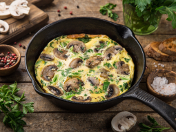 Puszysty omlet z pieczarkami