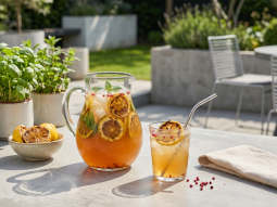 Lemoniada z grillowanych cytryn z syropem bazyliowo-pieprzowym