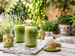 Miodowe smoothie z matchą